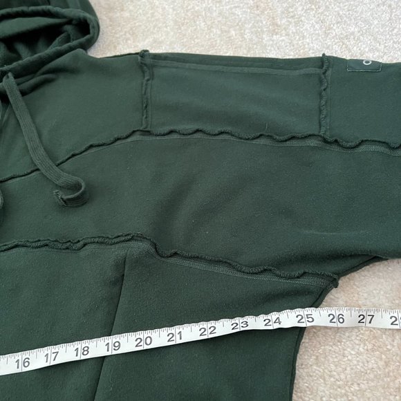 Alo Yoga Distressed Oversized Green Hoodie Sweatshirt M - Picture 6 of 6